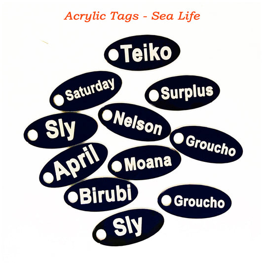 Tags Personalised. Commemorative Acrylic Plaques