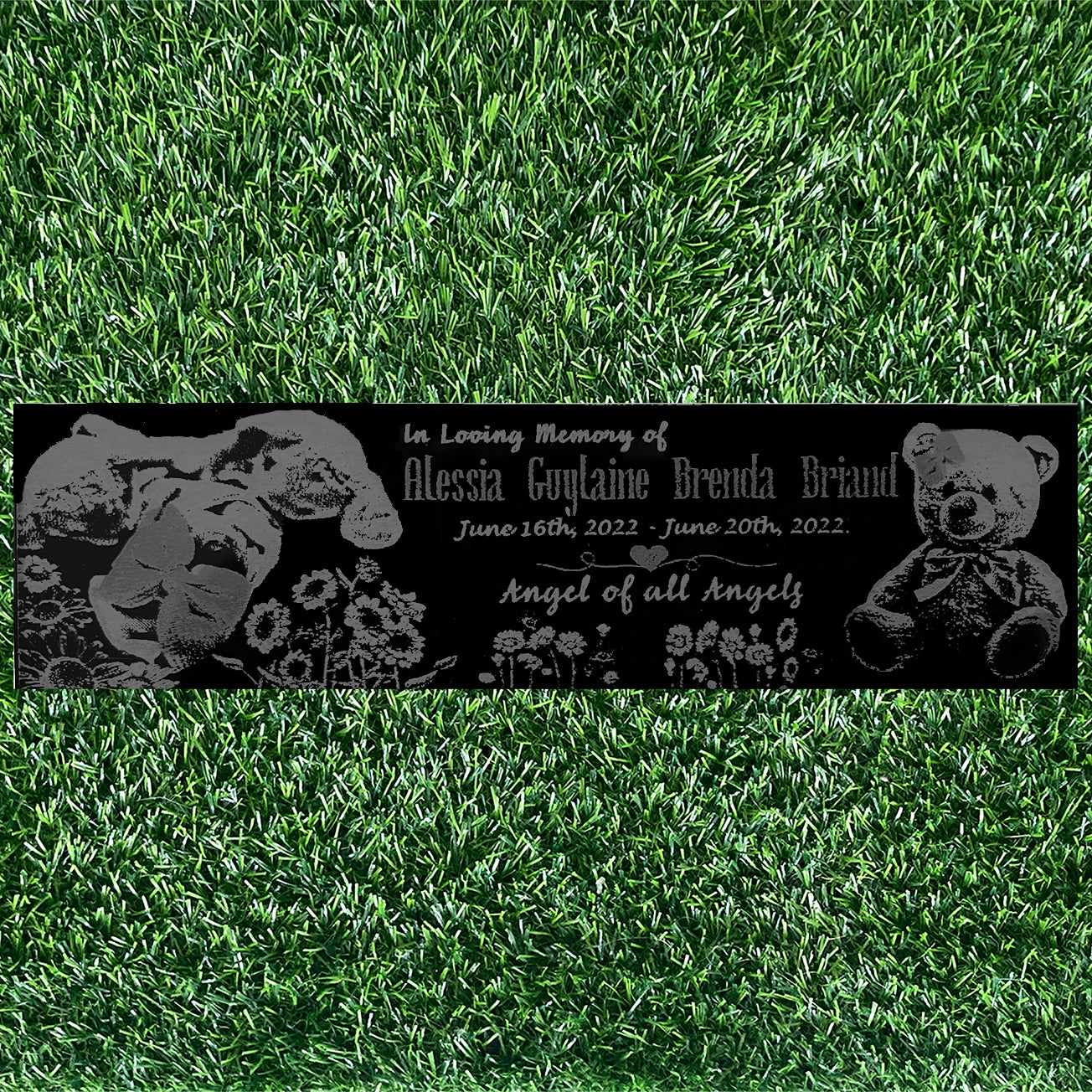 Human Memorial SMALL SIZES, laser engraved photo  Inside, outdoor and gardening.