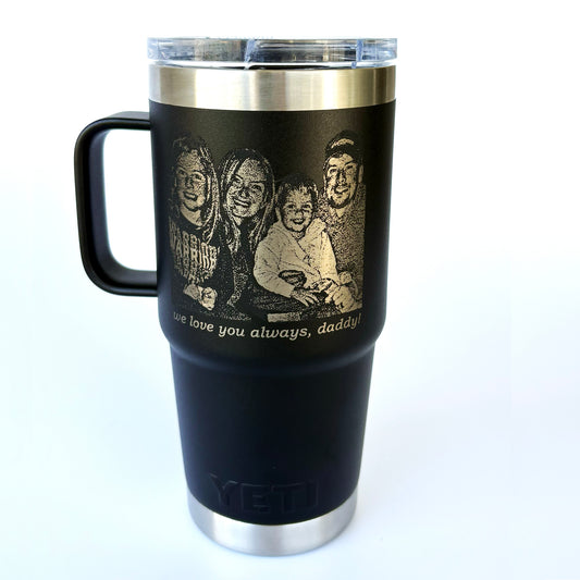 Photo Products - YETI  Rambler Travel Mug Engraved with Pet or Human Photos